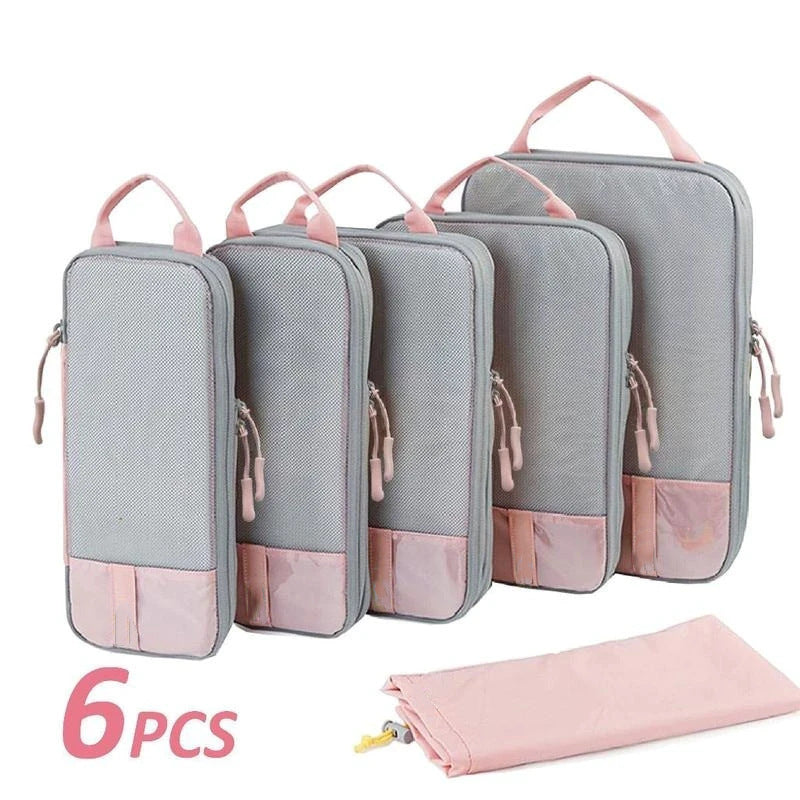 6-Piece Travel Compression Packing Cube Set